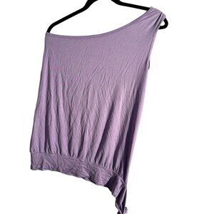 Lovecappella Lavender One-Shoulder Top With Tie Hem Size L